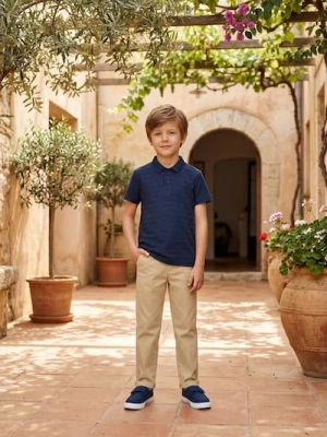 Sinsay - Bawełniana koszulka polo - granatowy