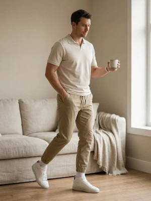 Sinsay - Bawełniana koszulka polo - kremowy