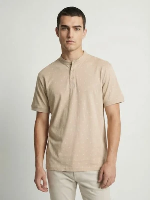 Sinsay - Bawełniana koszulka polo - kremowy