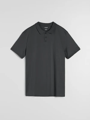 Sinsay - Bawełniana koszulka polo - szary