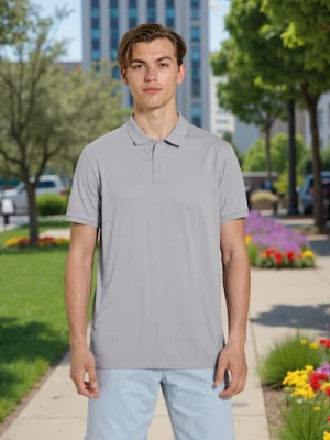 Sinsay - Bawełniana koszulka polo - szary