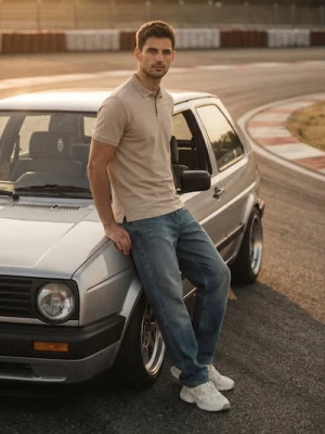 Sinsay - Bawełniana koszulka polo z haftem - beżowy