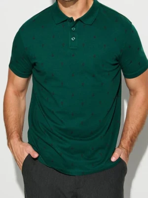 Sinsay - Bawełniana koszulka polo - zielony