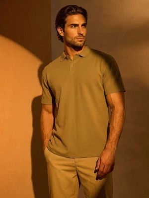 Sinsay - Bawełniana koszulka polo - zielony