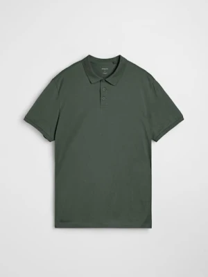 Sinsay - Bawełniana koszulka polo - zielony