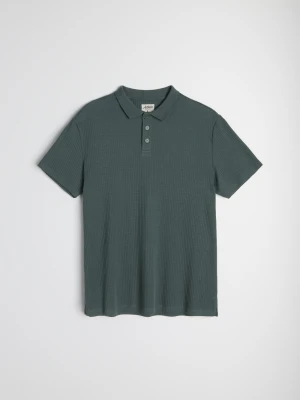 Sinsay - Bawełniana koszulka polo - zielony