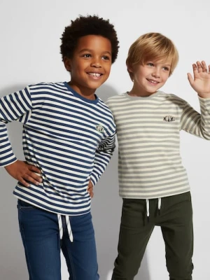 Sinsay - Bawełniana koszulka w paski 2 pack - granatowy