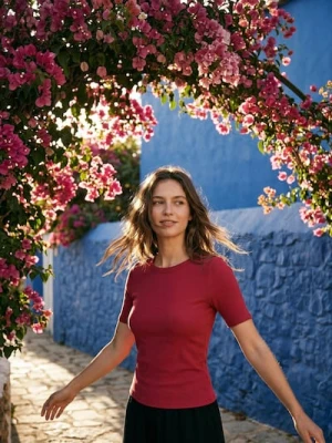 Sinsay - Bawełniana koszulka w paski - czerwony