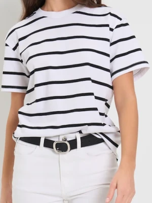 Sinsay - Bawełniana koszulka w paski - wielobarwny