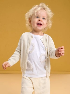 Sinsay - Bawełniana koszulka z aplikacjami 3D - biały