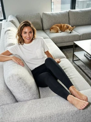 Sinsay - Bawełniana koszulka z dekoracyjną kieszonką - kremowy