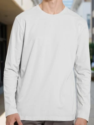 Sinsay - Bawełniana koszulka z długimi rękawami - biały