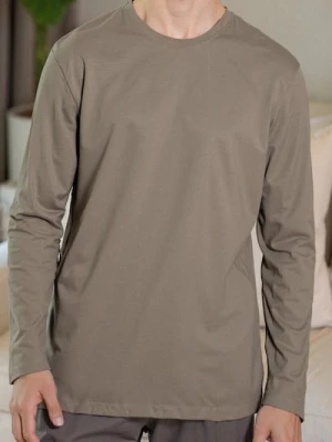 Sinsay - Bawełniana koszulka z długimi rękawami - brązowy