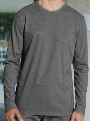 Sinsay - Bawełniana koszulka z długimi rękawami - szary