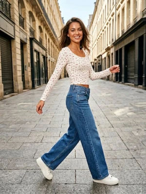 Sinsay - Bawełniana koszulka z długimi rękawami w serca - wielobarwny