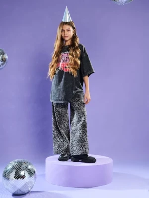 Sinsay - Bawełniana koszulka z efektem sprania - czarny