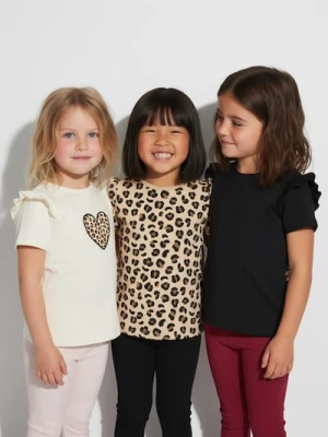 Sinsay - Bawełniana koszulka z falbanami 3 pack - wielobarwny