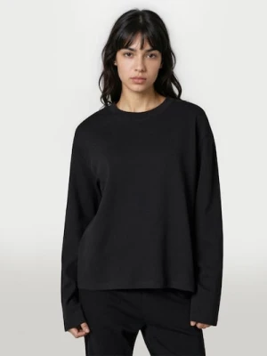 Sinsay - Bawełniana koszulka z gęstego splotu Interlock - czarny