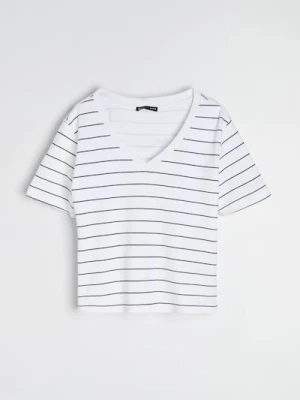 Sinsay - Bawełniana koszulka z gęstego splotu Interlock - wielobarwny