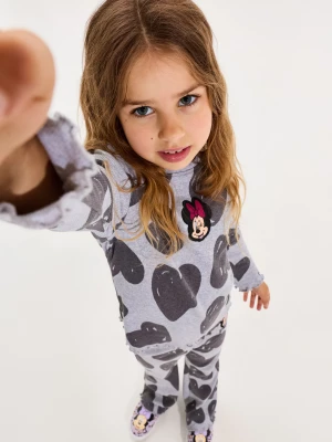 Sinsay - Bawełniana koszulka z haftem Minnie Mouse - szary