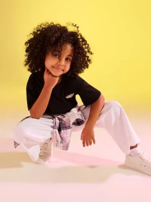 Sinsay - Bawełniana koszulka z haftem w kształcie kota - czarny