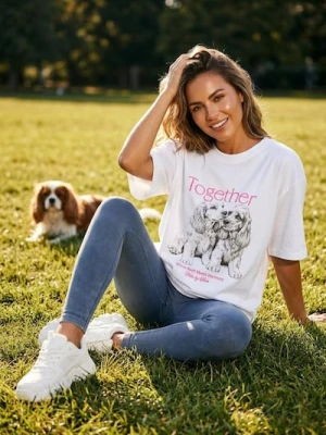 Sinsay - Bawełniana koszulka z haftowanym napisem - biały