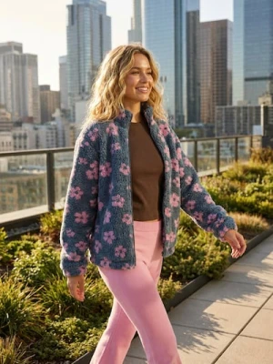 Sinsay - Bawełniana koszulka z haftowanym napisem - brązowy