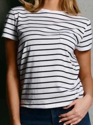 Sinsay - Bawełniana koszulka z kieszonką - wielobarwny