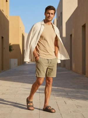 Sinsay - Bawełniana koszulka z krótkim rękawem - beżowy