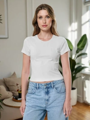 Sinsay - Bawełniana koszulka z krótkim rękawem - biały