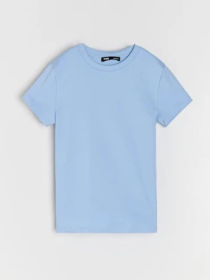 Sinsay - Bawełniana koszulka z krótkim rękawem - błękitny