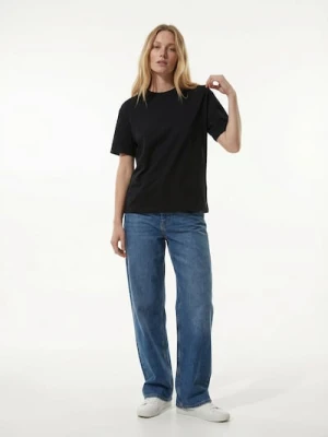 Sinsay - Bawełniana koszulka z krótkim rękawem - czarny