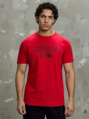 Sinsay - Bawełniana koszulka z krótkim rękawem - czerwony