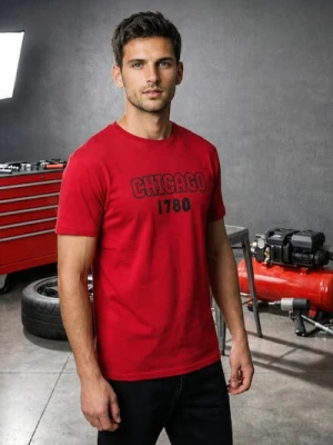 Sinsay - Bawełniana koszulka z krótkim rękawem - czerwony