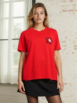 Sinsay - Bawełniana koszulka z krótkim rękawem Hello Kitty - czerwony