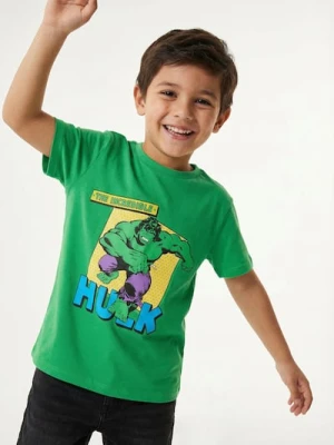 Sinsay - Bawełniana koszulka z krótkim rękawem Hulk - zielony