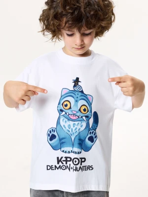 Sinsay - Bawełniana koszulka z krótkim rękawem K-Pop Demon Hunters - biały