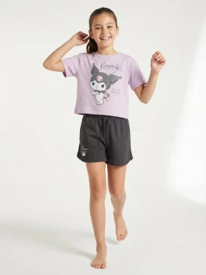 Sinsay - Bawełniana koszulka z krótkim rękawem Kuromi - fioletowy