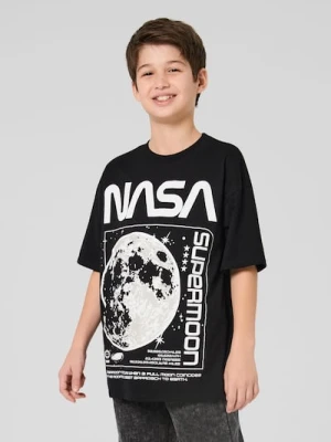 Sinsay - Bawełniana koszulka z krótkim rękawem NASA - czarny
