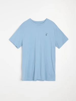 Sinsay - Bawełniana koszulka z krótkim rękawem - niebieski