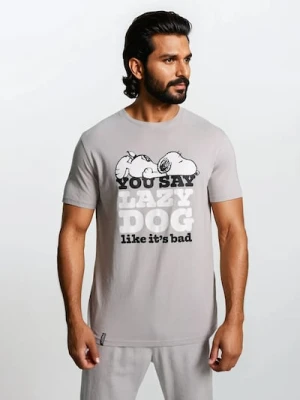Sinsay - Bawełniana koszulka z krótkim rękawem Peanuts - szary