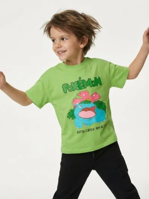 Sinsay - Bawełniana koszulka z krótkim rękawem Pokemon - zielony