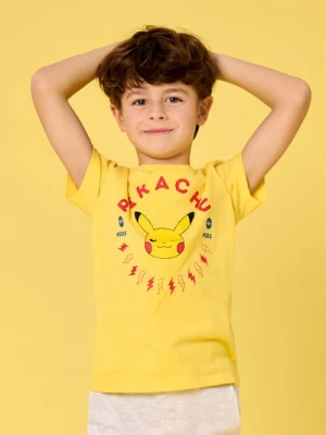 Sinsay - Bawełniana koszulka z krótkim rękawem Pokémon - żółty