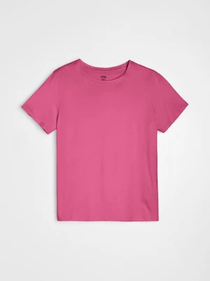 Sinsay - Bawełniana koszulka z krótkim rękawem - różowy