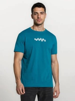 Sinsay - Bawełniana koszulka z krótkim rękawem Scrabble - niebieski