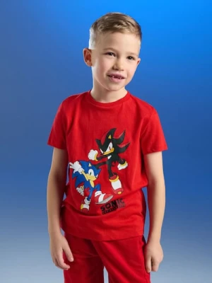 Sinsay - Bawełniana koszulka z krótkim rękawem Sonic the Hedgehog - czerwony