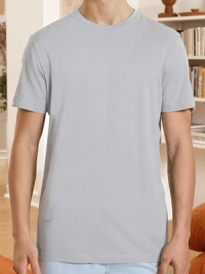 Sinsay - Bawełniana koszulka z krótkim rękawem - szary