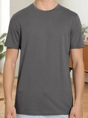 Sinsay - Bawełniana koszulka z krótkim rękawem - szary