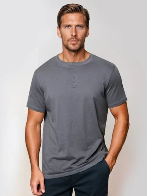 Sinsay - Bawełniana koszulka z krótkim rękawem - szary