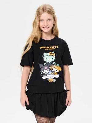 Sinsay - Bawełniana koszulka z motywem halloweenowym Hello Kitty - czarny